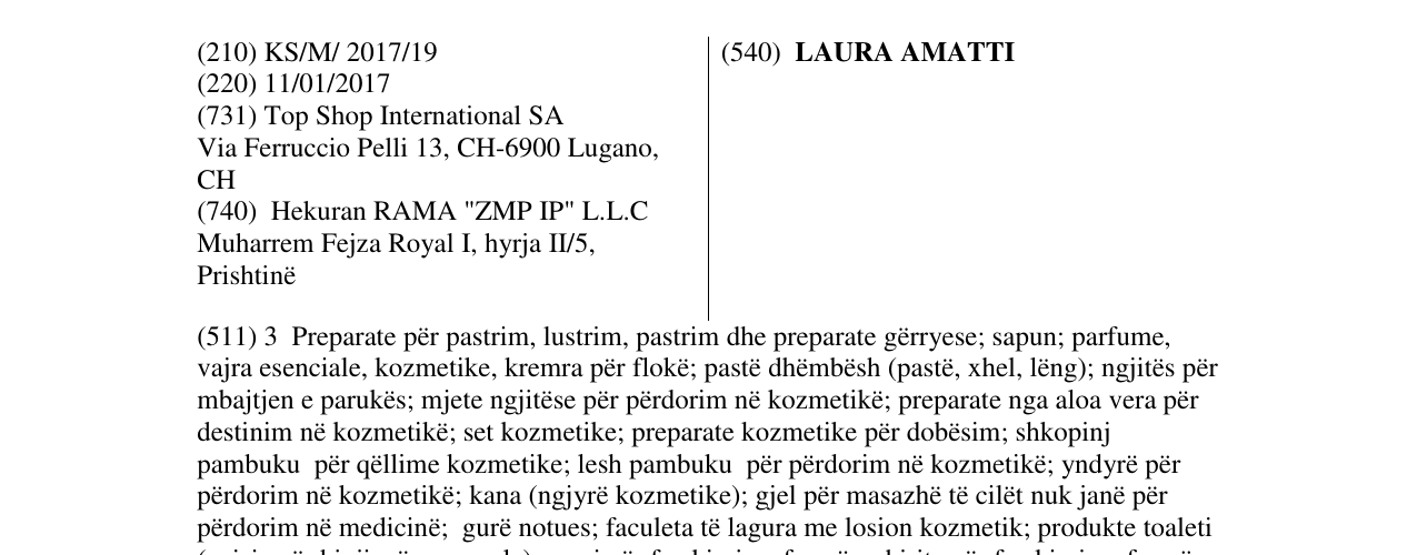 Zëri i markës LAURA AMATTI në buletin