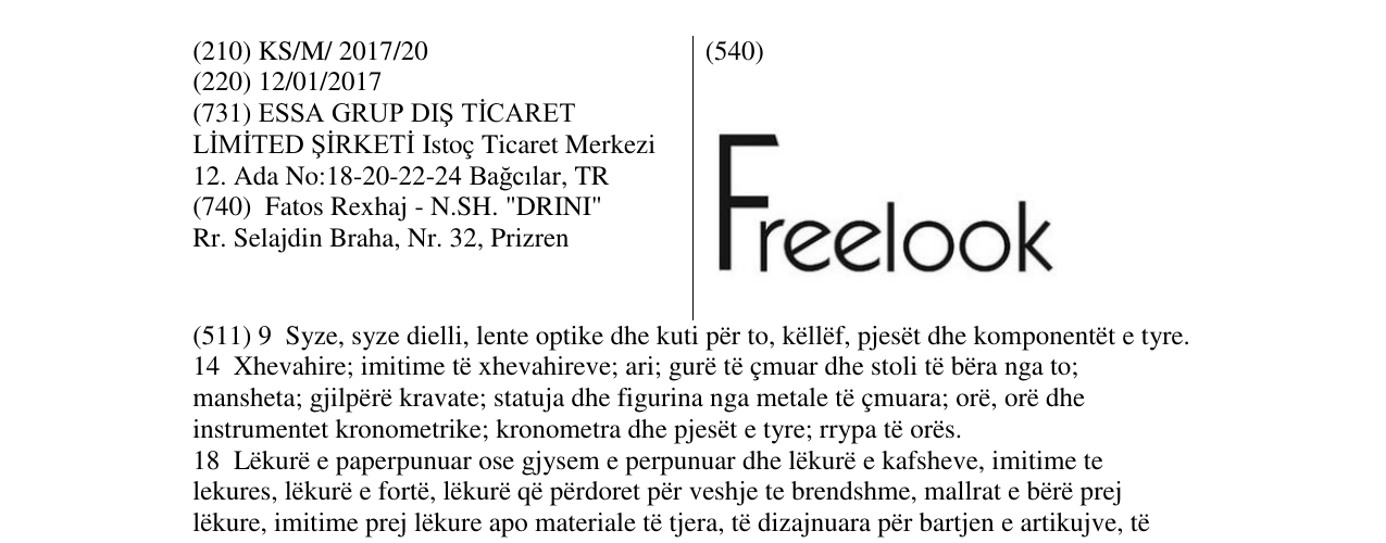 Zëri i markës Markë figurative në buletin