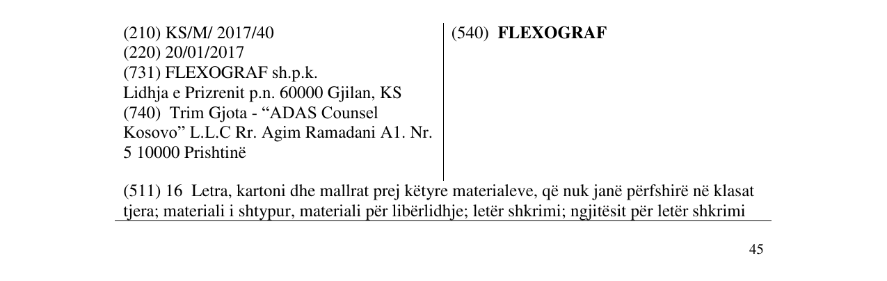 Zëri i markës FLEXOGRAF në buletin