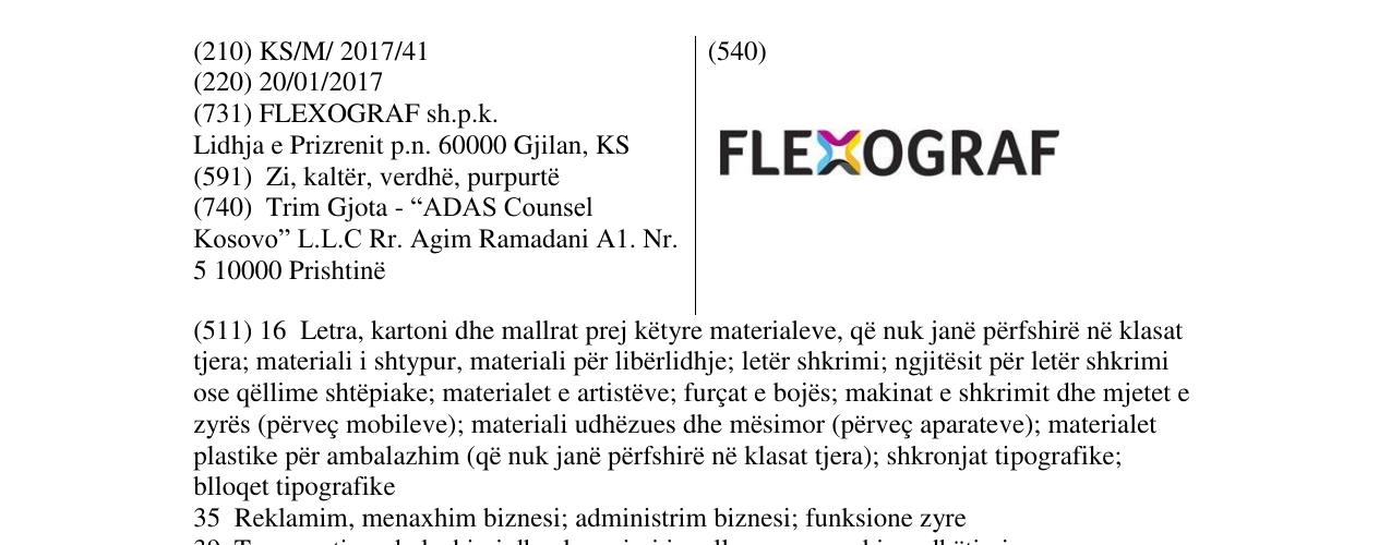 Zëri i markës Markë figurative në buletin