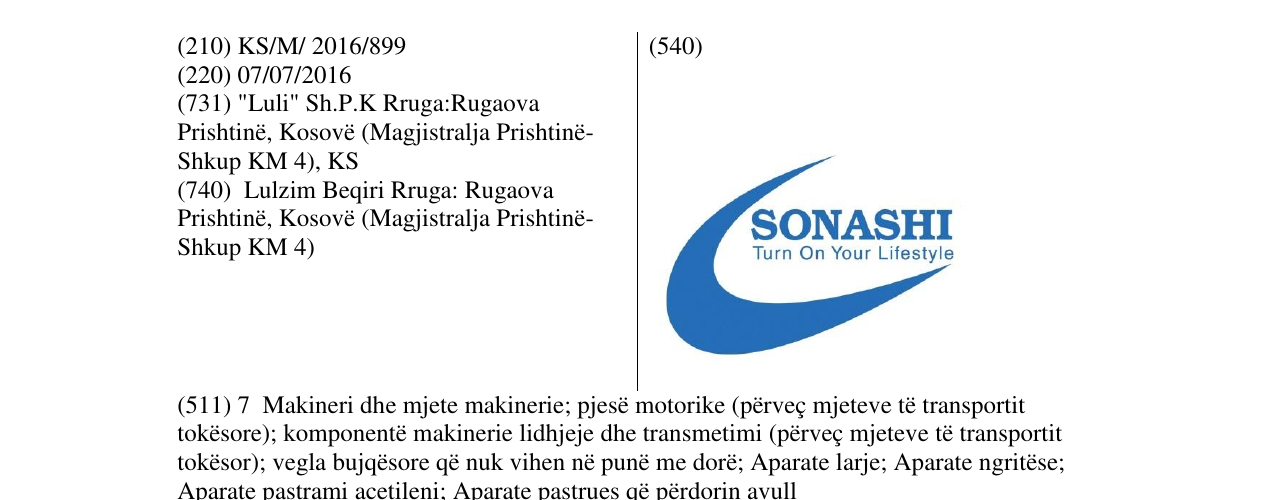 Zëri i markës SONASHI Turn OnYour Lifestyle në buletin
