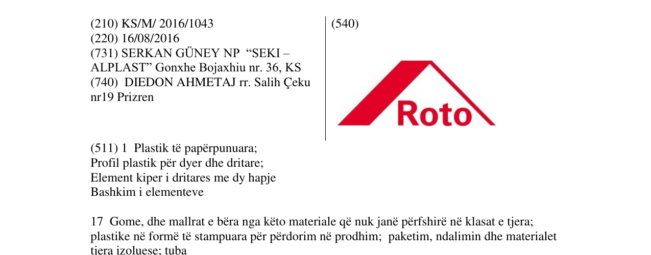 Zëri i markës Roto në buletin