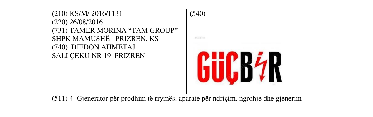 Zëri i markës GüÇB i R në buletin