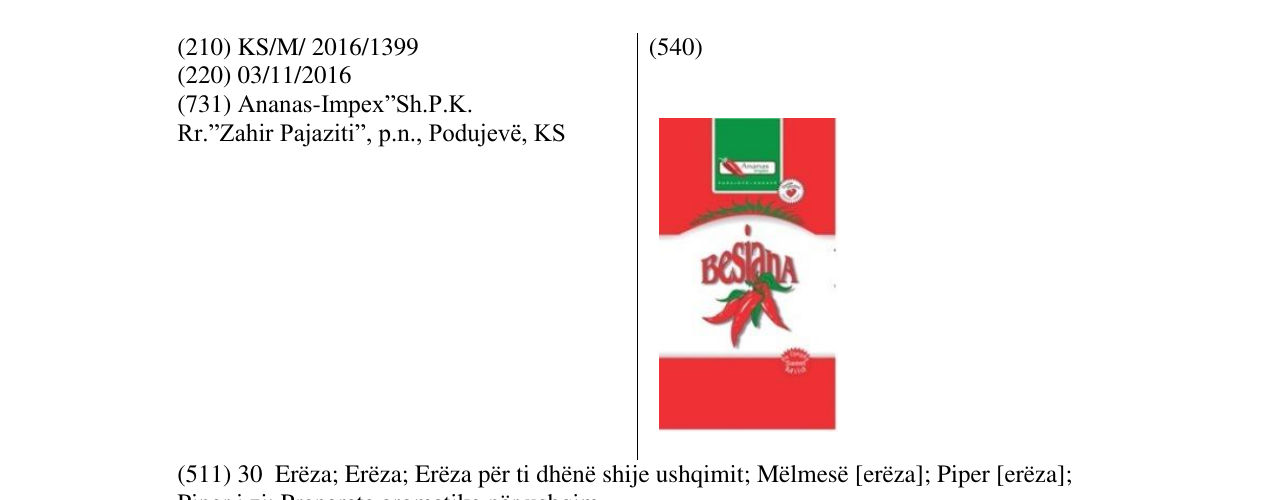 Zëri i markës Besiana në buletin