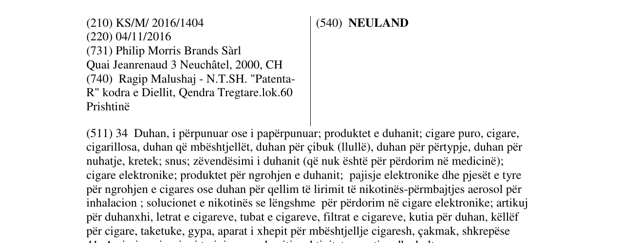 Zëri i markës NEULAND në buletin