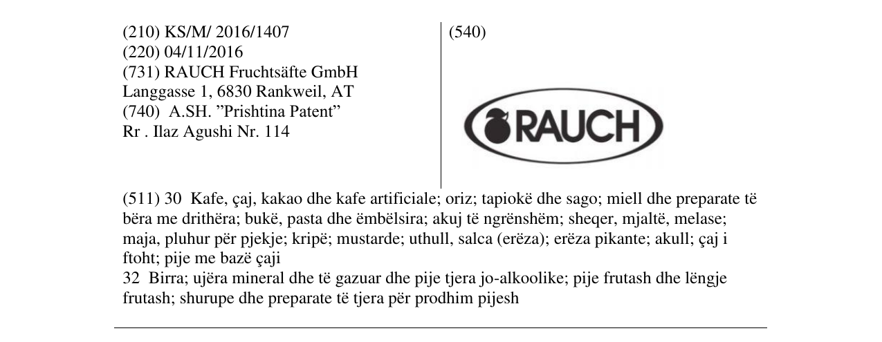 Zëri i markës RAUCH në buletin