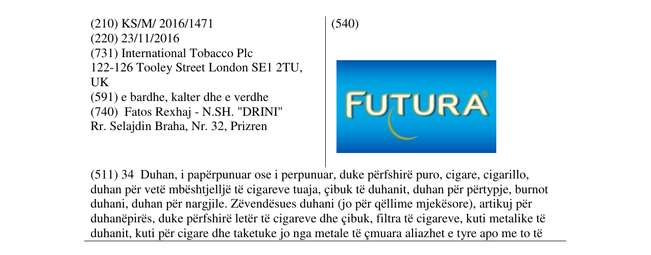 Zëri i markës FLUTURA në buletin