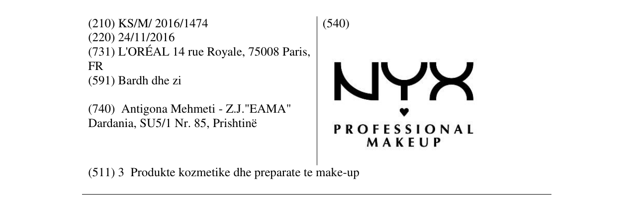 Zëri i markës PROFESSIONAL MAKEUP në buletin