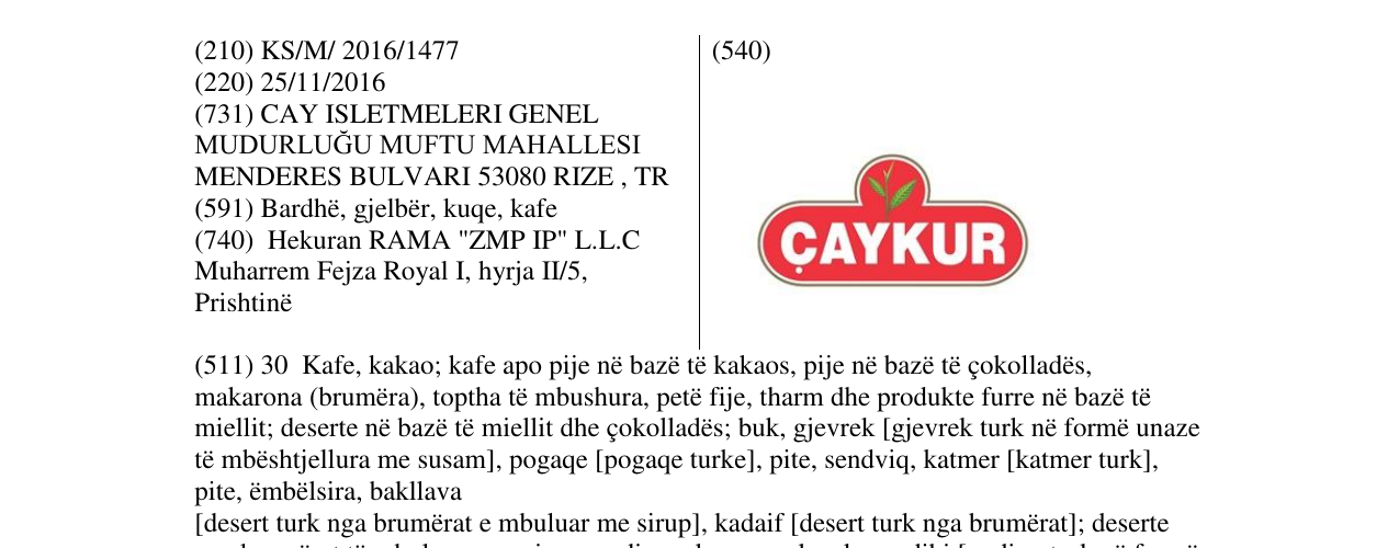 Zëri i markës ÇAYKUR në buletin