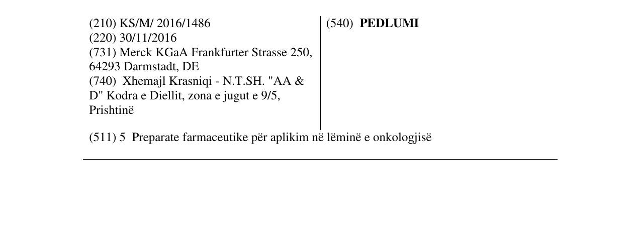 Zëri i markës PEDLUMI në buletin
