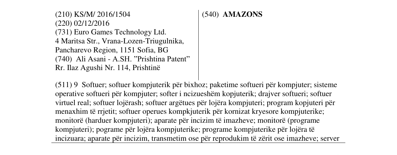 Zëri i markës AMAZONS në buletin