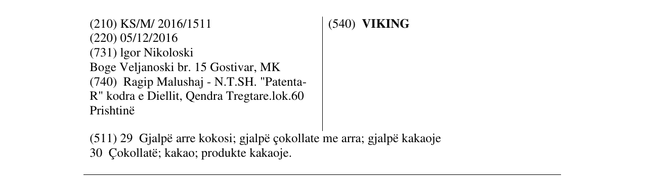 Zëri i markës VIKING në buletin