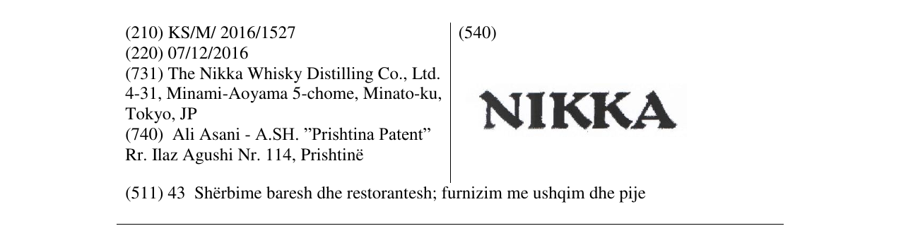 Zëri i markës NIKKA në buletin
