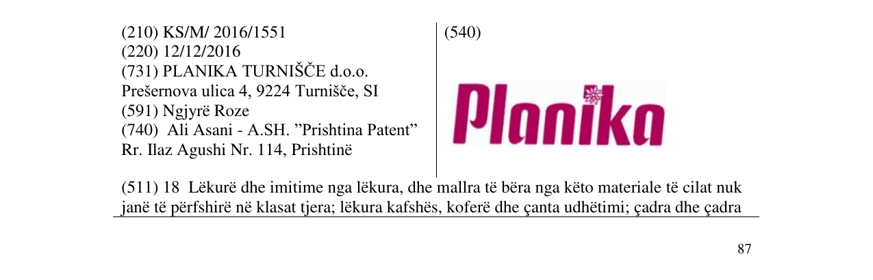 Zëri i markës Planika në buletin