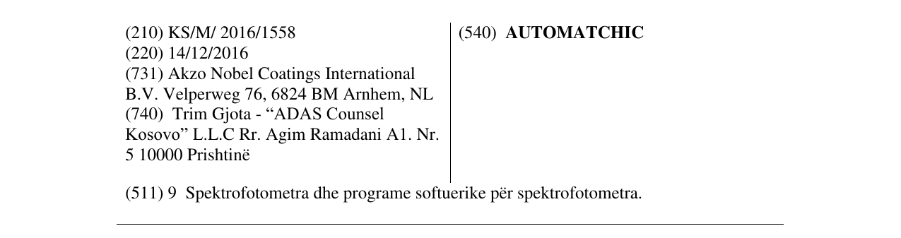 Zëri i markës AUTOMATCHIC në buletin
