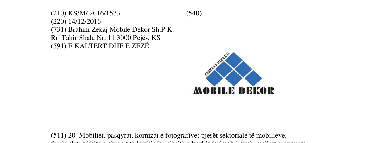 Zëri i markës MOBILE DEKOR në buletin