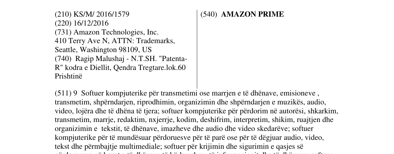 Zëri i markës AMAZON PRIME në buletin