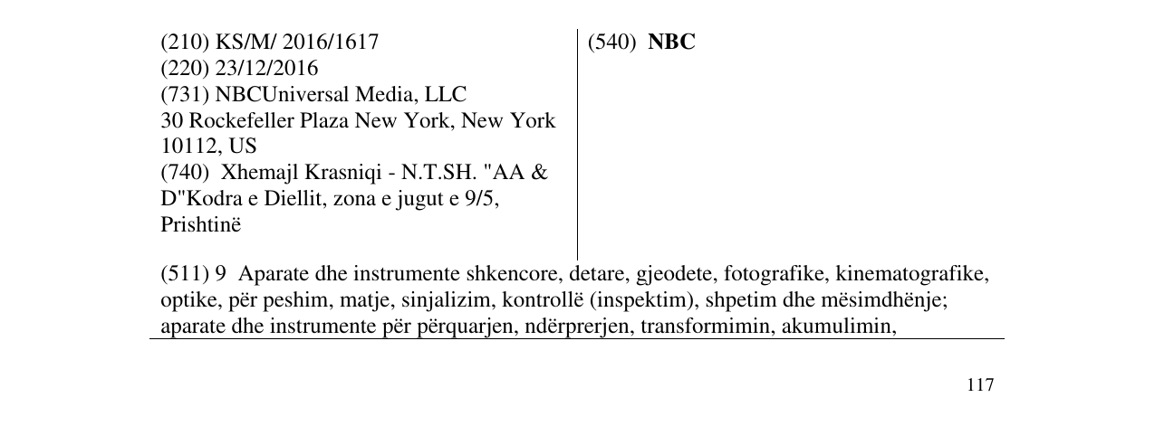 Zëri i markës NBC në buletin