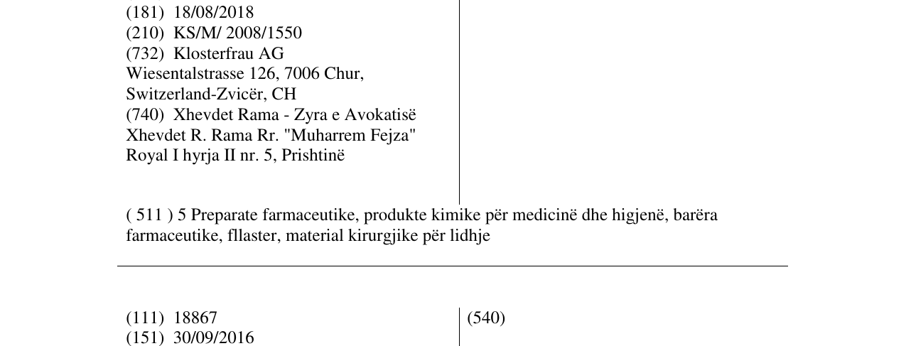 Zëri i markës TAXOFIT në buletin