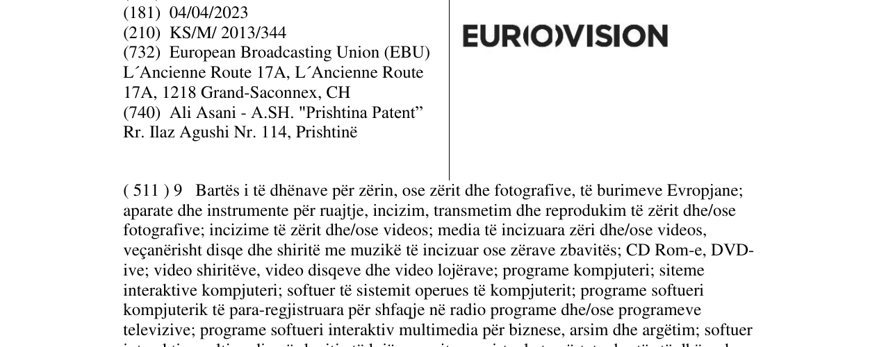 Zëri i markës EUROVISION në buletin