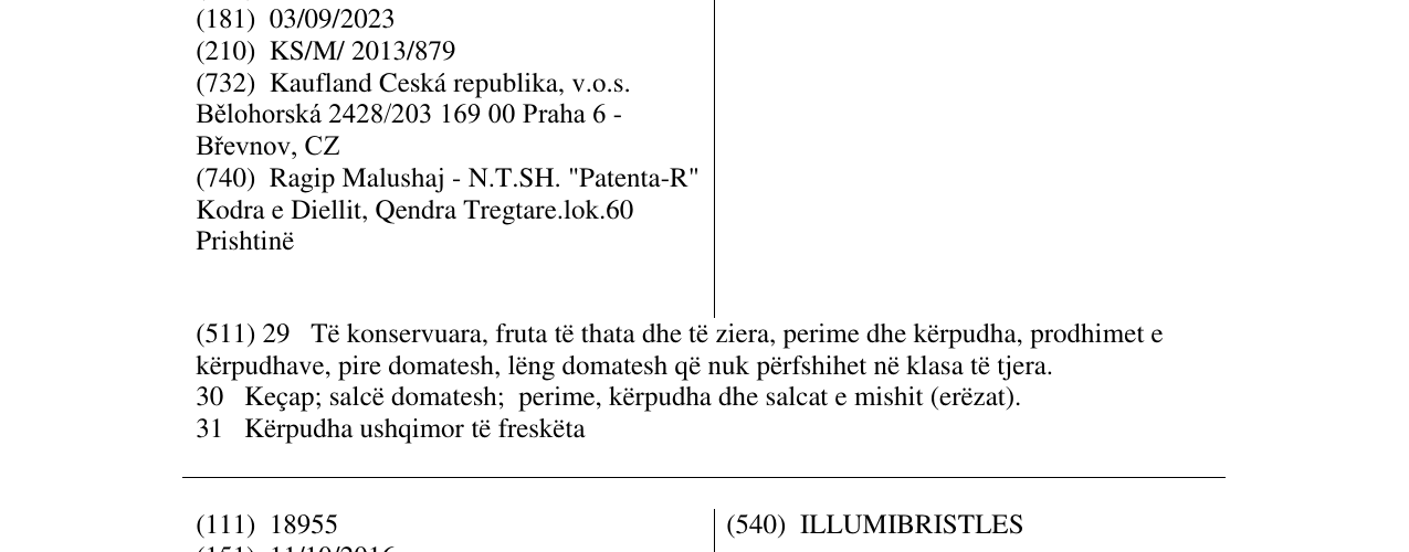 Zëri i markës MISTER TOMATO në buletin