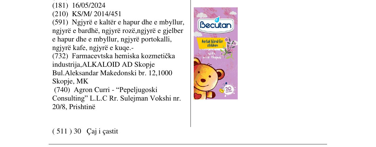 Zëri i markës Becutan në buletin