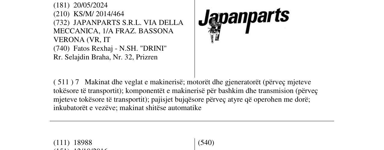 Zëri i markës Japanparts në buletin