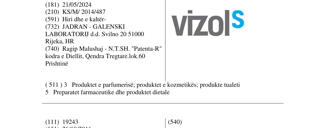 Zëri i markës vizolS në buletin