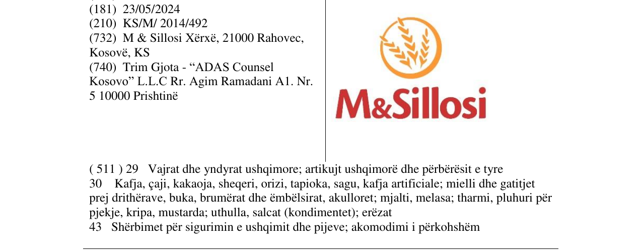 Zëri i markës M&Sillosi në buletin