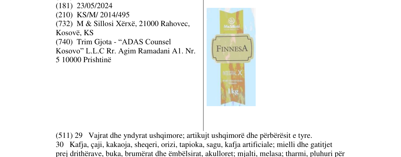 Zëri i markës FINNESA në buletin