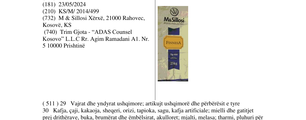Zëri i markës M&Sillosi Tip 400 25kg në buletin