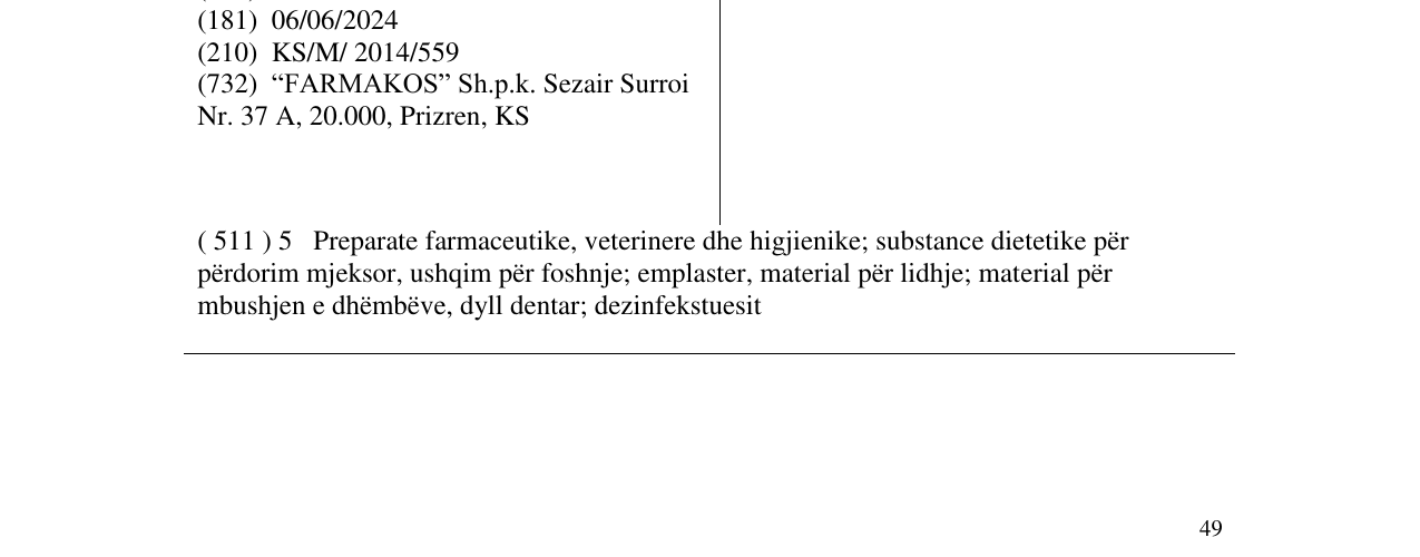 Zëri i markës REKAFARM në buletin