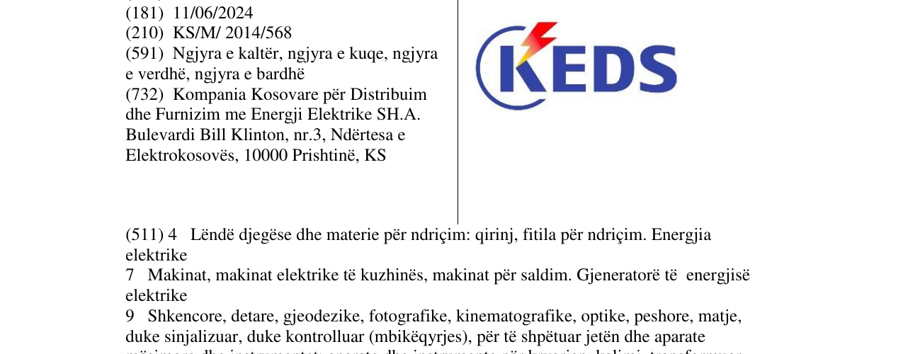 Zëri i markës KEDS në buletin