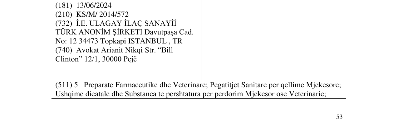 Zëri i markës Jogocicline në buletin