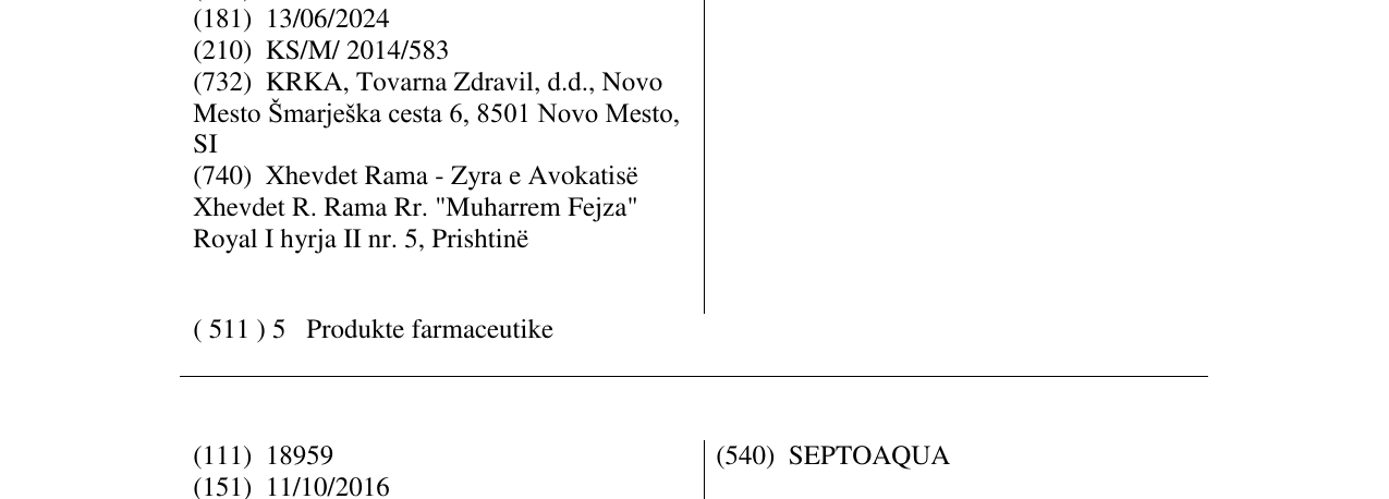 Zëri i markës TENLORIS në buletin