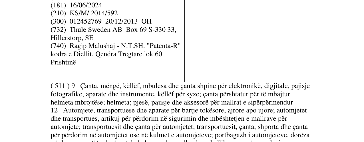 Zëri i markës THULE në buletin