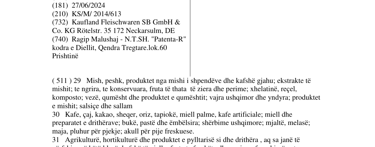 Zëri i markës Purland në buletin
