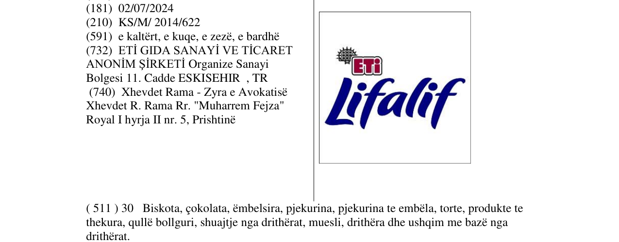 Zëri i markës Lifalif në buletin