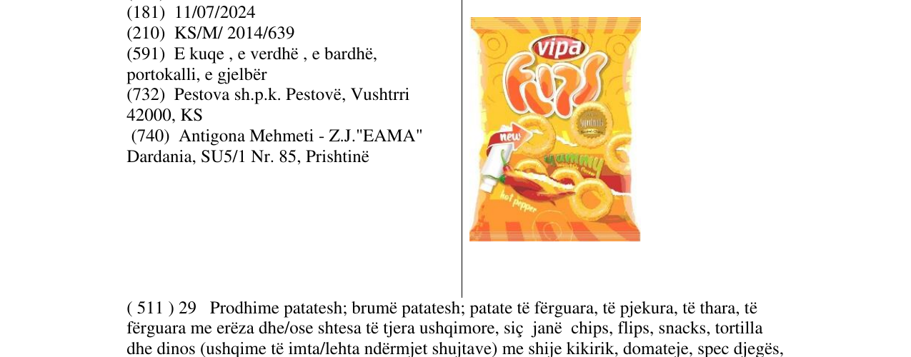 Zëri i markës Vipa në buletin