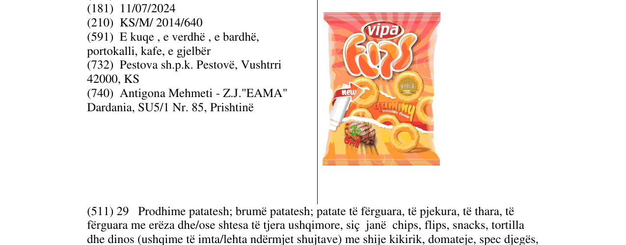 Zëri i markës vipa në buletin