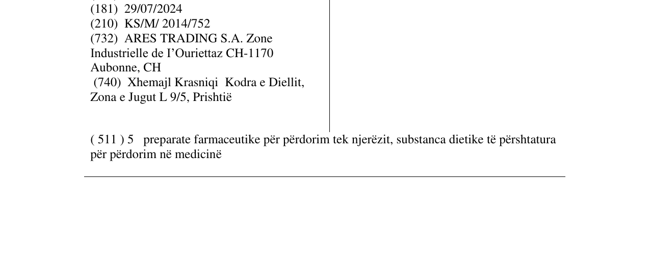 Zëri i markës XUDACI në buletin