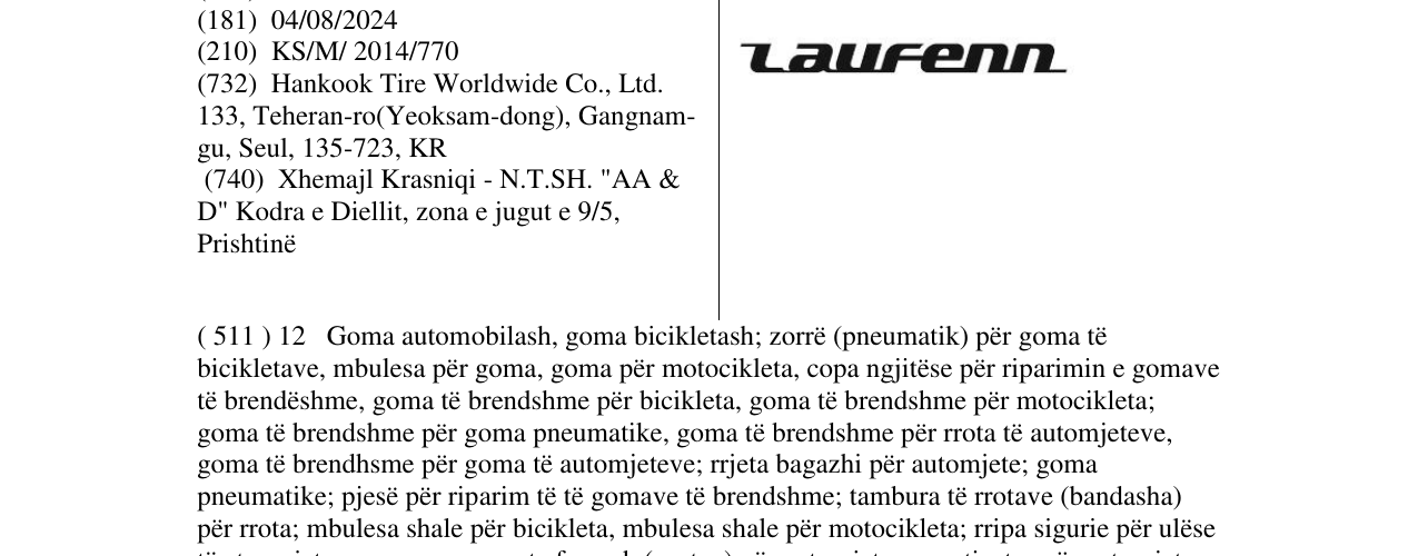 Zëri i markës Laufenn në buletin