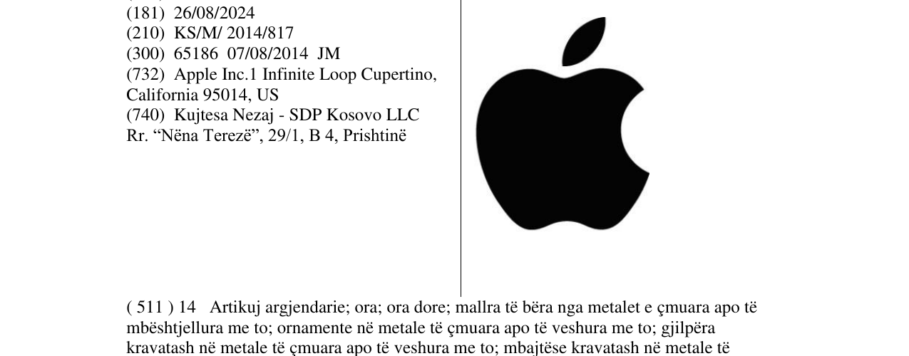 Zëri i markës apple logo në buletin