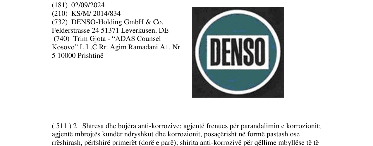 Zëri i markës DENSO në buletin