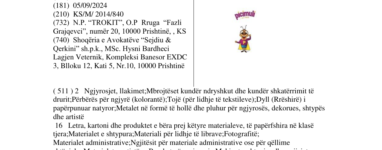 Zëri i markës Markë figurative në buletin