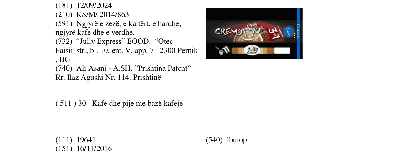 Zëri i markës CREMOZZO 3 in 1 në buletin