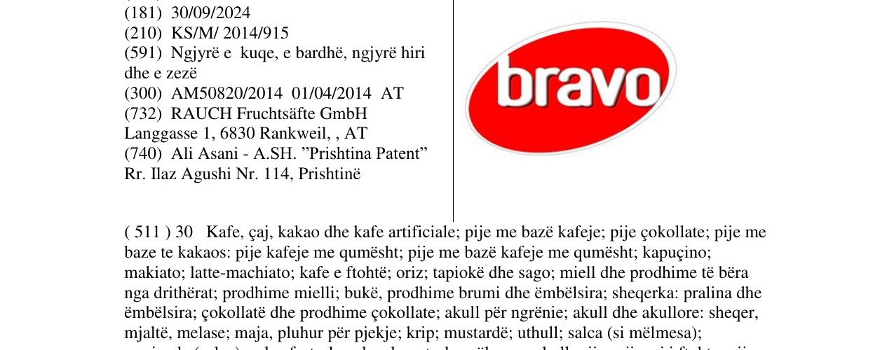 Zëri i markës bravo në buletin