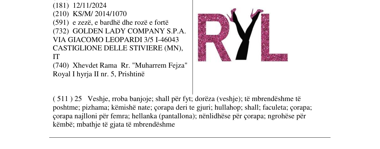 Zëri i markës RYL në buletin