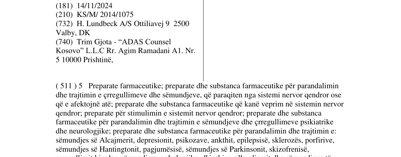 Zëri i markës TRINTELLIX në buletin