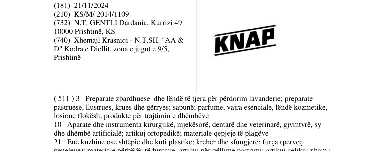 Zëri i markës KNAP në buletin